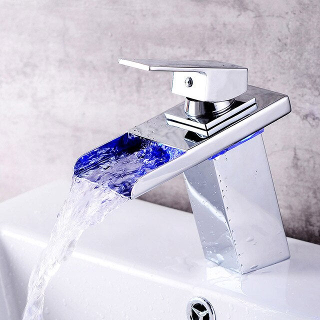 LUXURY TEMPERATURE SENSITIVE WATERFALL LED FAUCET